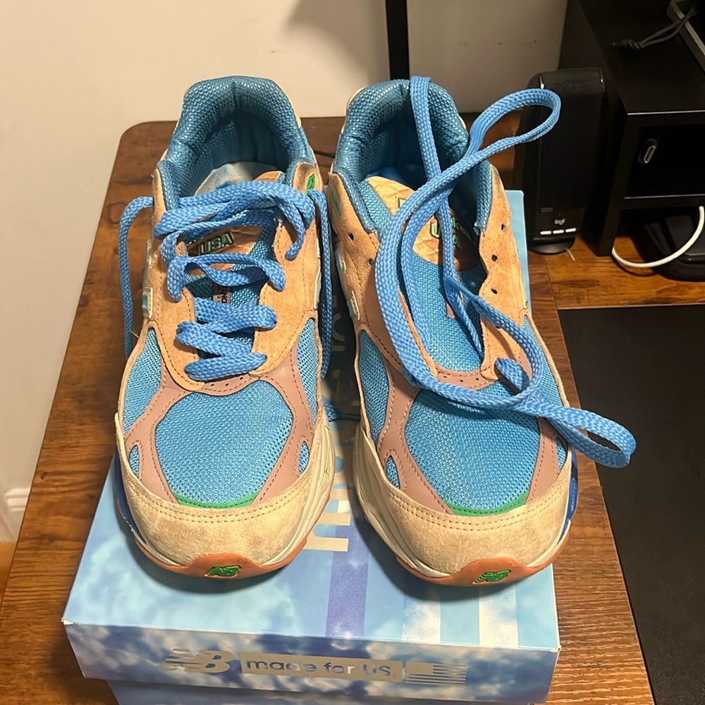 New Balance Blue and Tan Sneakers